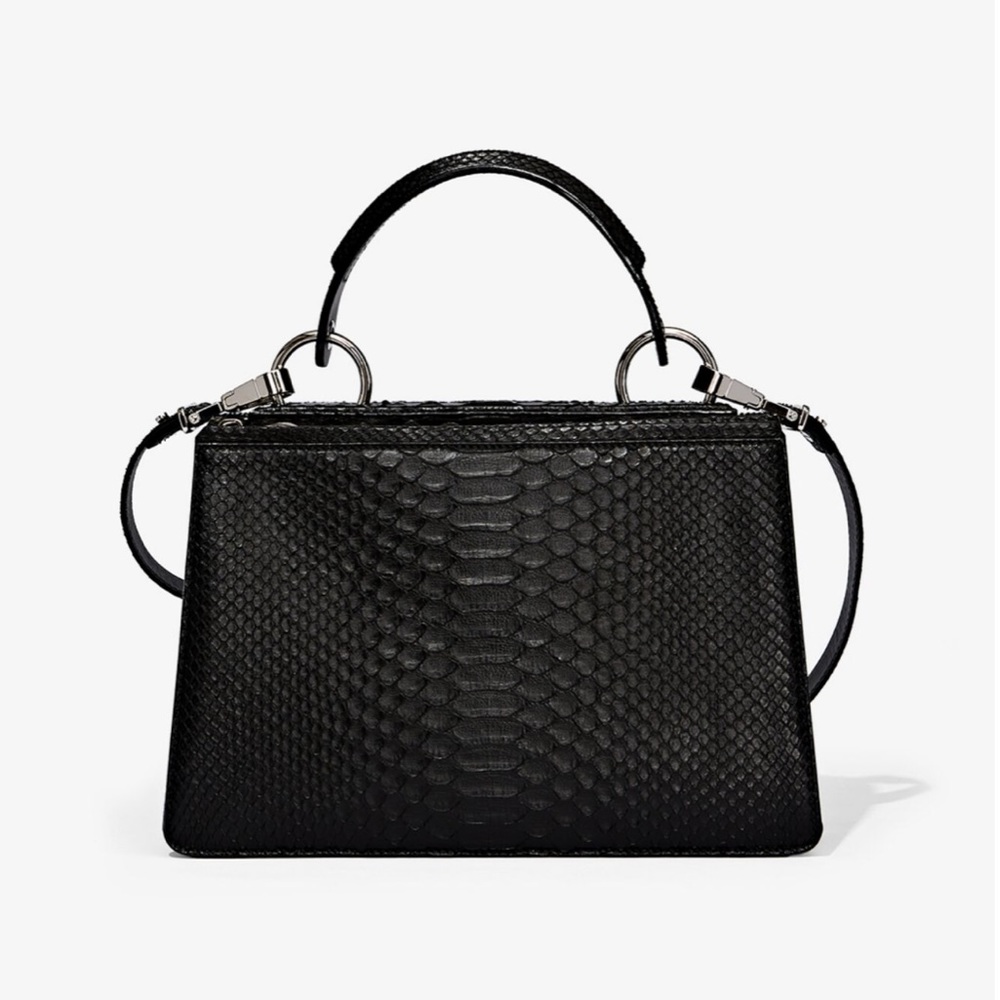 Authentic Proenza Schouler Black Python Top Handle Bag - Picture 3 of 6